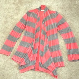Boutique pink and gray striped cardigan!